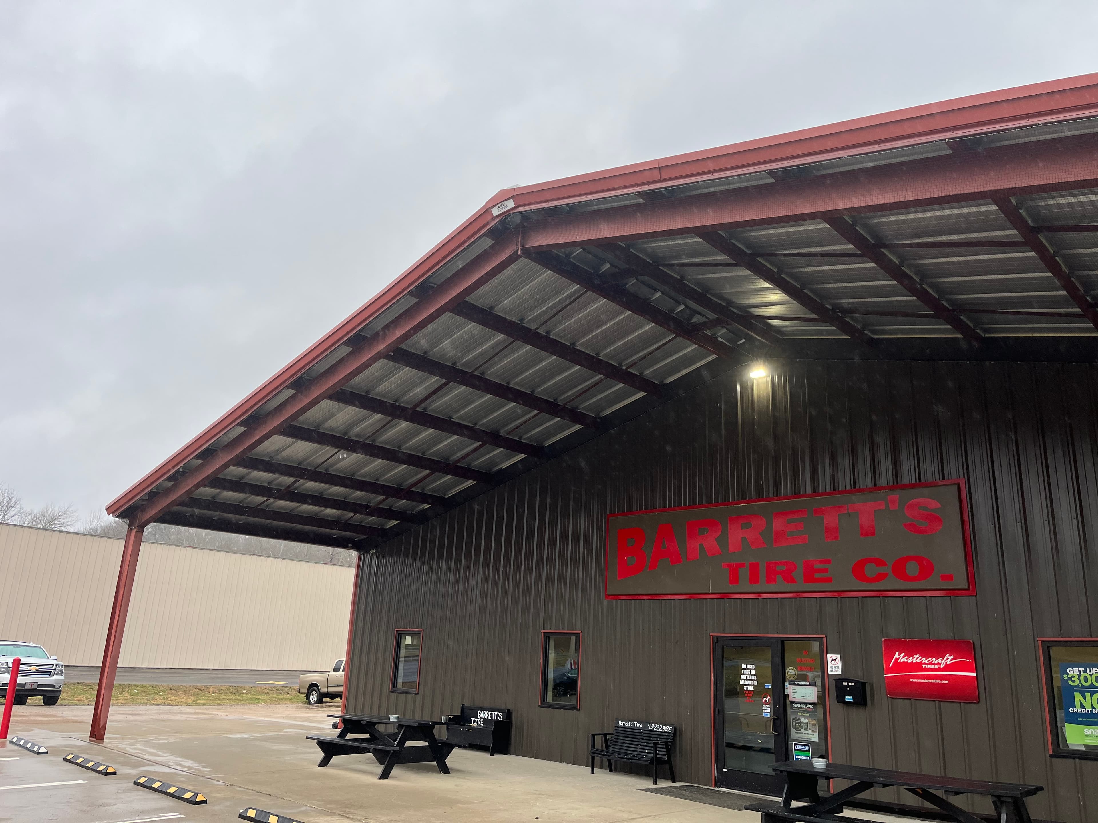 Commercial building with bird control system installed